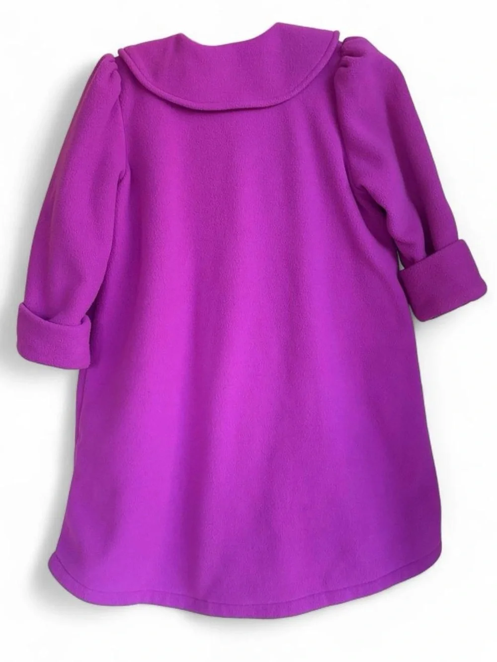Girls Purple Fleece Coat with Matching Hat & Mittens